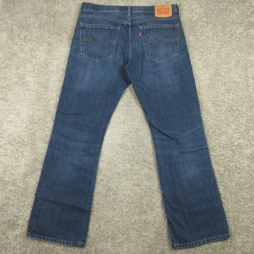 Levis Jeans Mens 36x32 Blue 527 Slim Bootcut Western Cowboy Rodeo Denim Pants